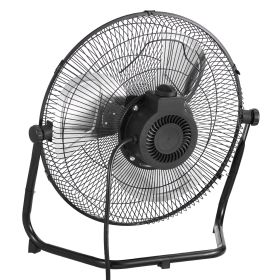 Floor Fan, 3 Speeds High Velocity Heavy Duty 14 Inch Industrial Fan, 2560 CFM 360° Adjustable Tilt 19.69 ft/sec Airflow Large Metal Fan, for Home, Gym