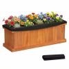 Detachable Bottom Garden Bed, Protective Coating Pine Planter for Herbs, Flowers & Vegetables 28" x 9.5" x 10"