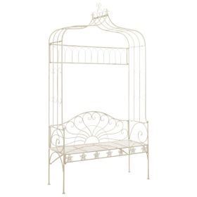 Garden Bench Antique White Wrought Iron Standard Garden Bench