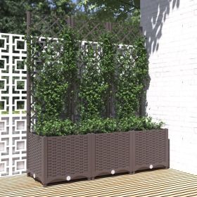 Garden Planter Brown Polypropylene 47.2 x 15.7 x 53.5 in Planters