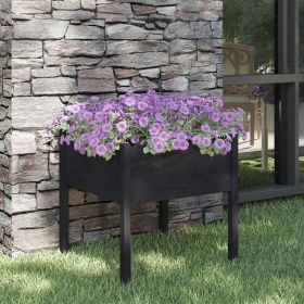 Garden Planter Black Solid pinewood 27.6x27.6x27.6 in Durable