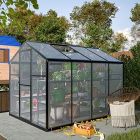 6x8 FT Greenhouse for Outdoors, Polycarbonate Greenhouse with Quick Setup Structure and Roof Vent