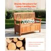 Outdoor Storage Bench, 2-Person Wooden Storage Bench, 33 Gallons Deck Box with Side Handle, Supports up to 705 lbs