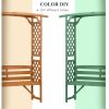 Outsunny Patio Garden Bench Arbor Arch with Pergola and 2 Trellises, 3 Seat Natural Wooden Outdoor Bench for Grape Vines & Climbing Plants